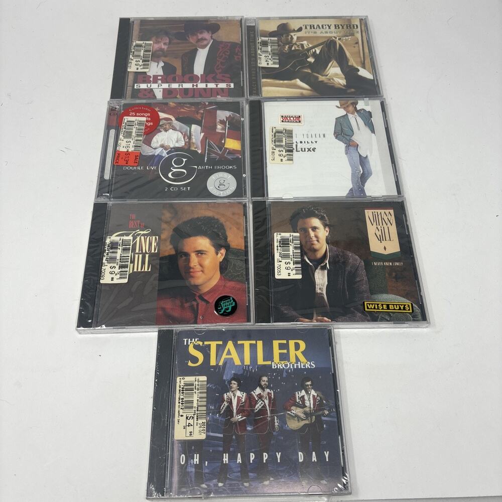 Lot Of 7 Country Music CDs Garth, Brooks & Dunn, Vince Gill Etc - NEW SEALED